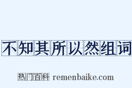 不知其所以然组词是什么意思的图片